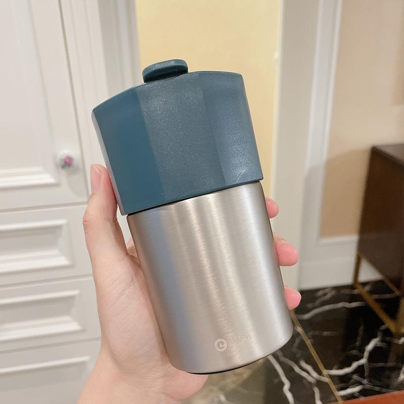 Portable coffee cup simple ins car cup with cover short effect heat preservation cup office cold water cup in summer small and pure