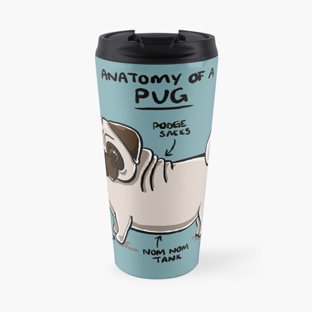 Anatomie von ein Mops Reise Kaffee Becher Große Kaffee Tassen Kreative Tassen
