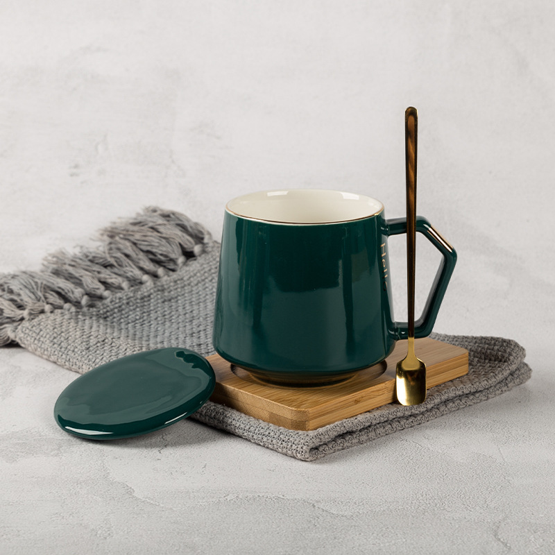 Nordic style ceramic mug gift box lovers water cup ear cup coffee cup foreign trade ceramic water cup with cover