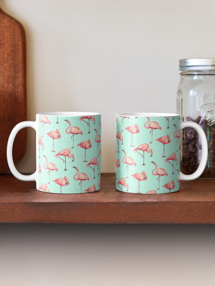 Flamingo Pattern - Blue Coffee Mug Ceramic Cups Thermo Coffee Cup To Carry