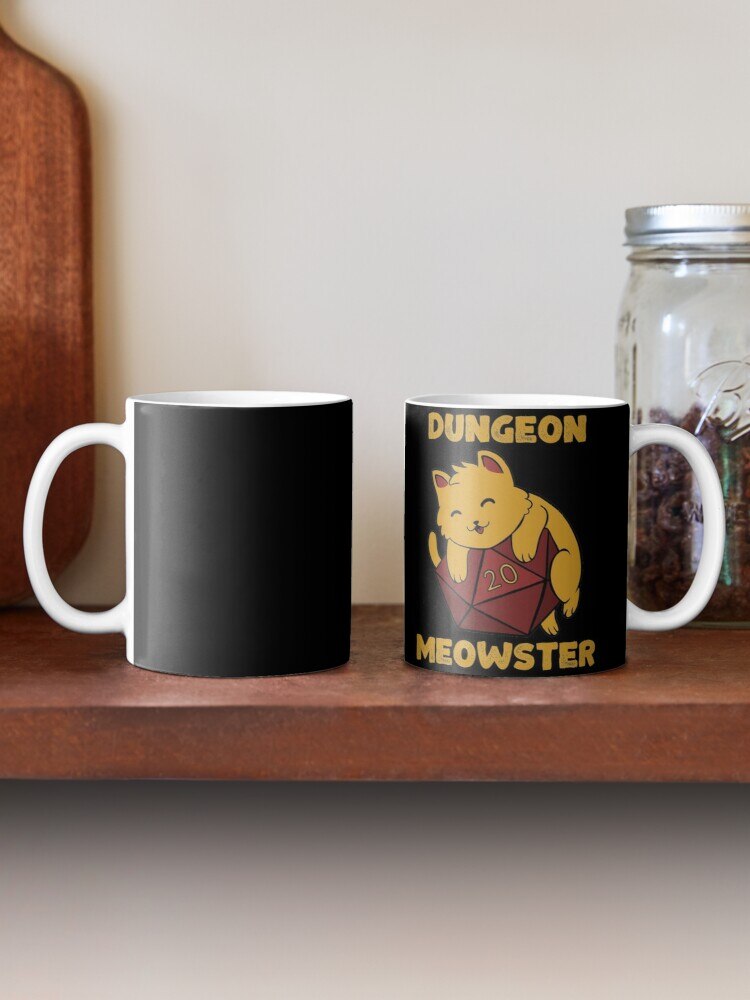 Dungeon Meowster Funny DnD Tabletop Gamer Cat D20 Coffee Mug Coffee Cup Sets